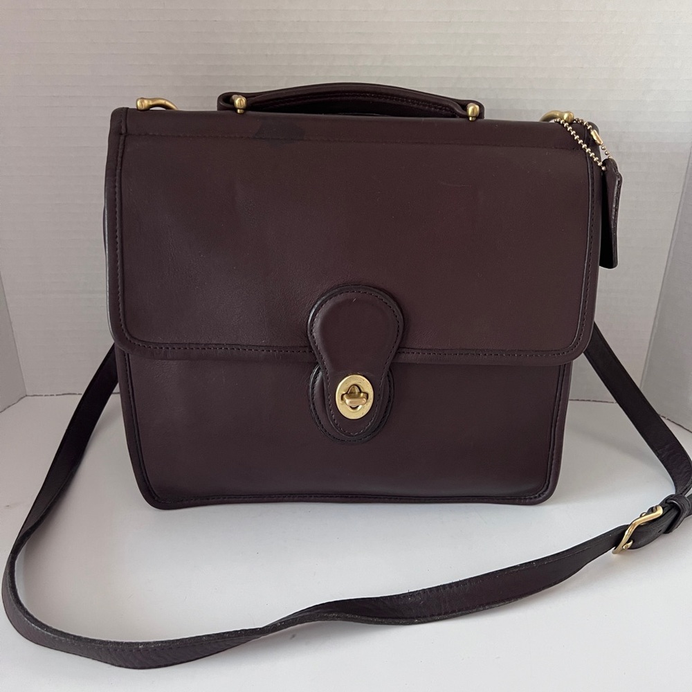Coach Brown Leather Shoulder Bag with Adjustable Strap